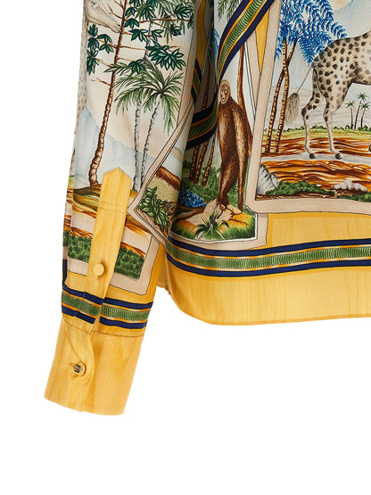 Blusa de seda multicolor Gucci