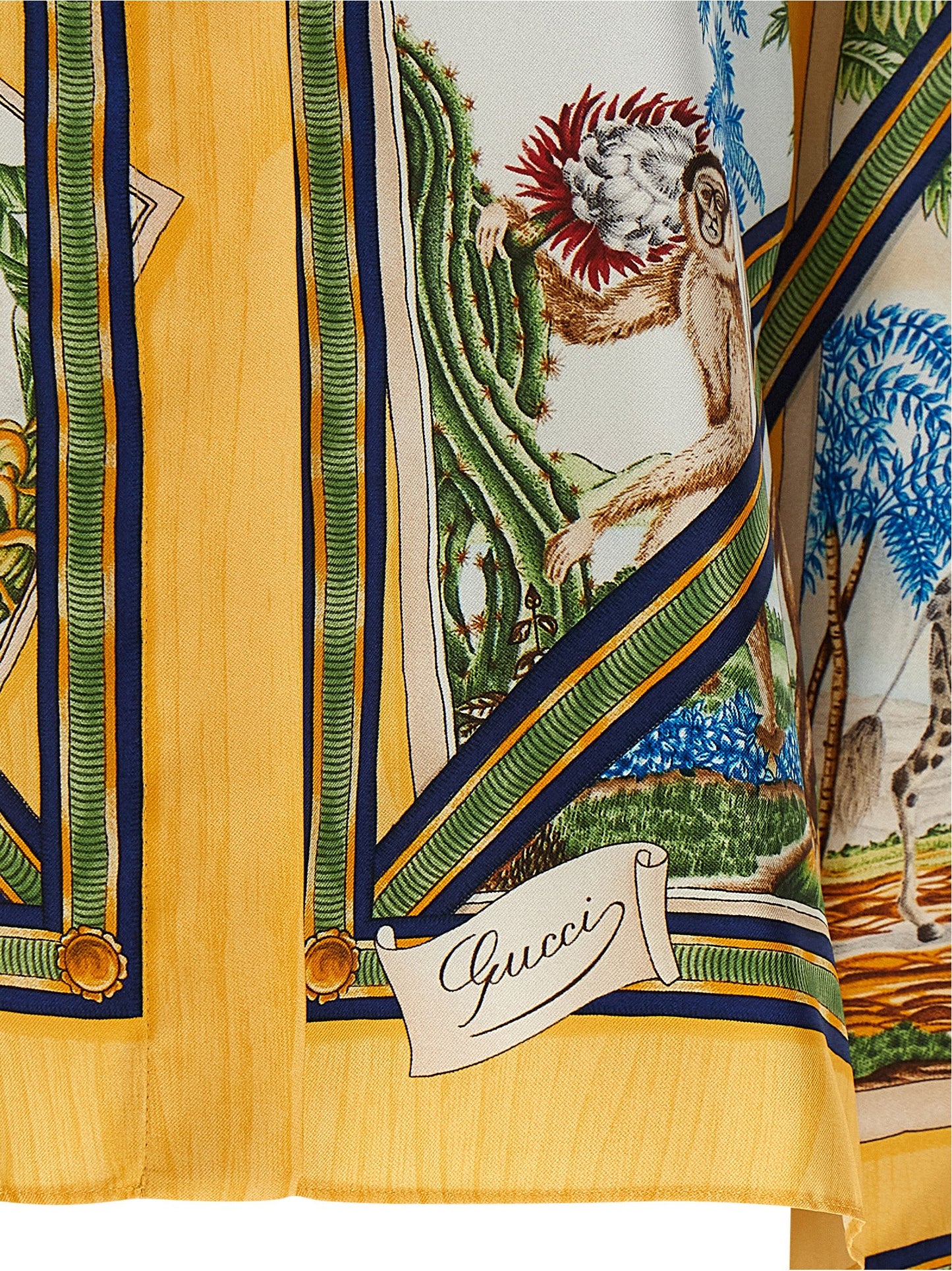 Blusa de seda multicolor Gucci