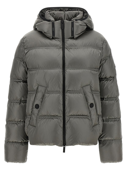 Moncler Veste longue Sensation en polyamide gris