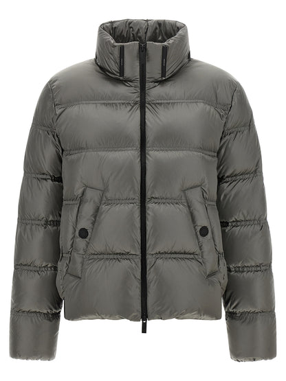 Moncler Veste longue Sensation en polyamide gris