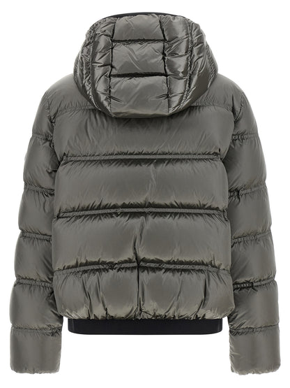 Moncler Veste longue Sensation en polyamide gris