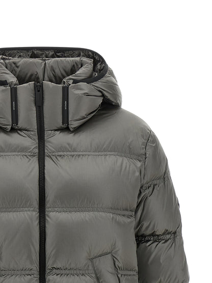 Moncler Veste longue Sensation en polyamide gris