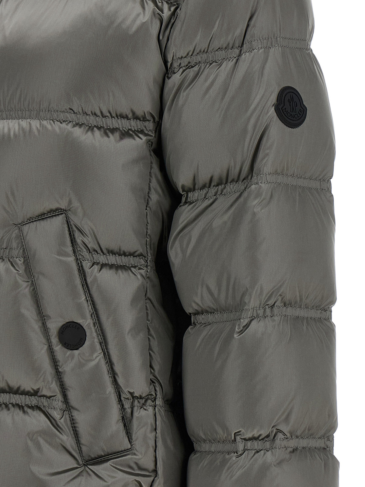 Moncler Veste longue Sensation en polyamide gris