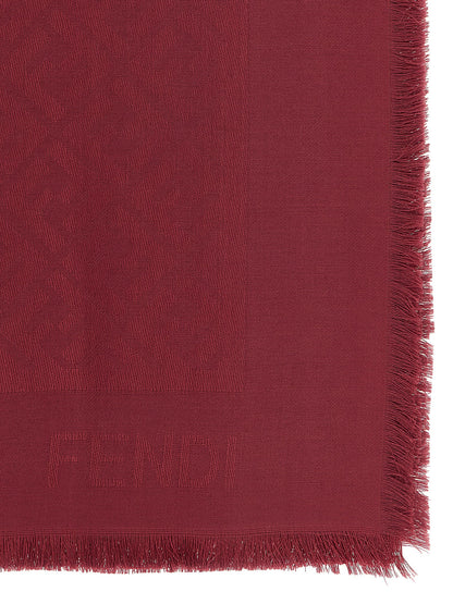 Foulard Fendi de seda color burdeos