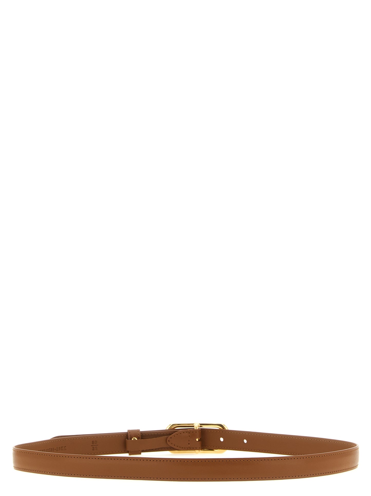 Ceinture régulière en cuir de veau marron Fendi