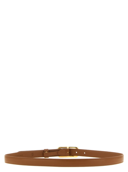 Ceinture régulière en cuir de veau marron Fendi