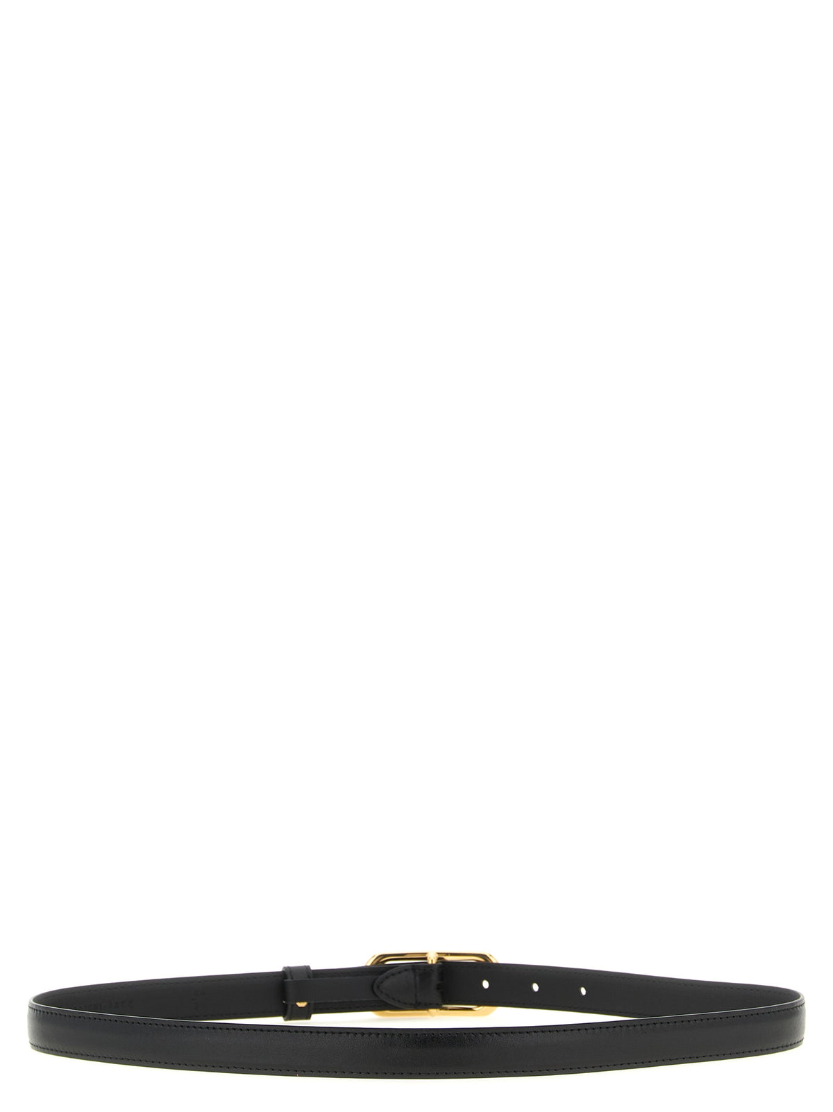 Ceinture fine Fendi en cuir de veau noir