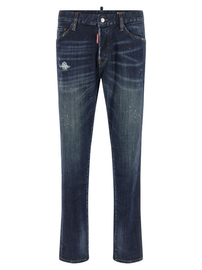 Jeans Droits en Coton Bleu Dsquared² Modèle Teddy