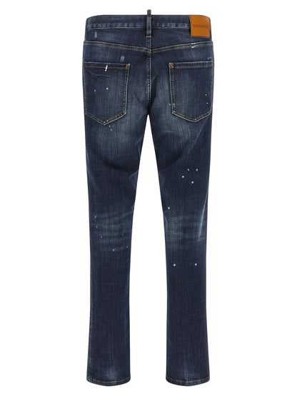 Jeans Droits en Coton Bleu Dsquared² Modèle Teddy