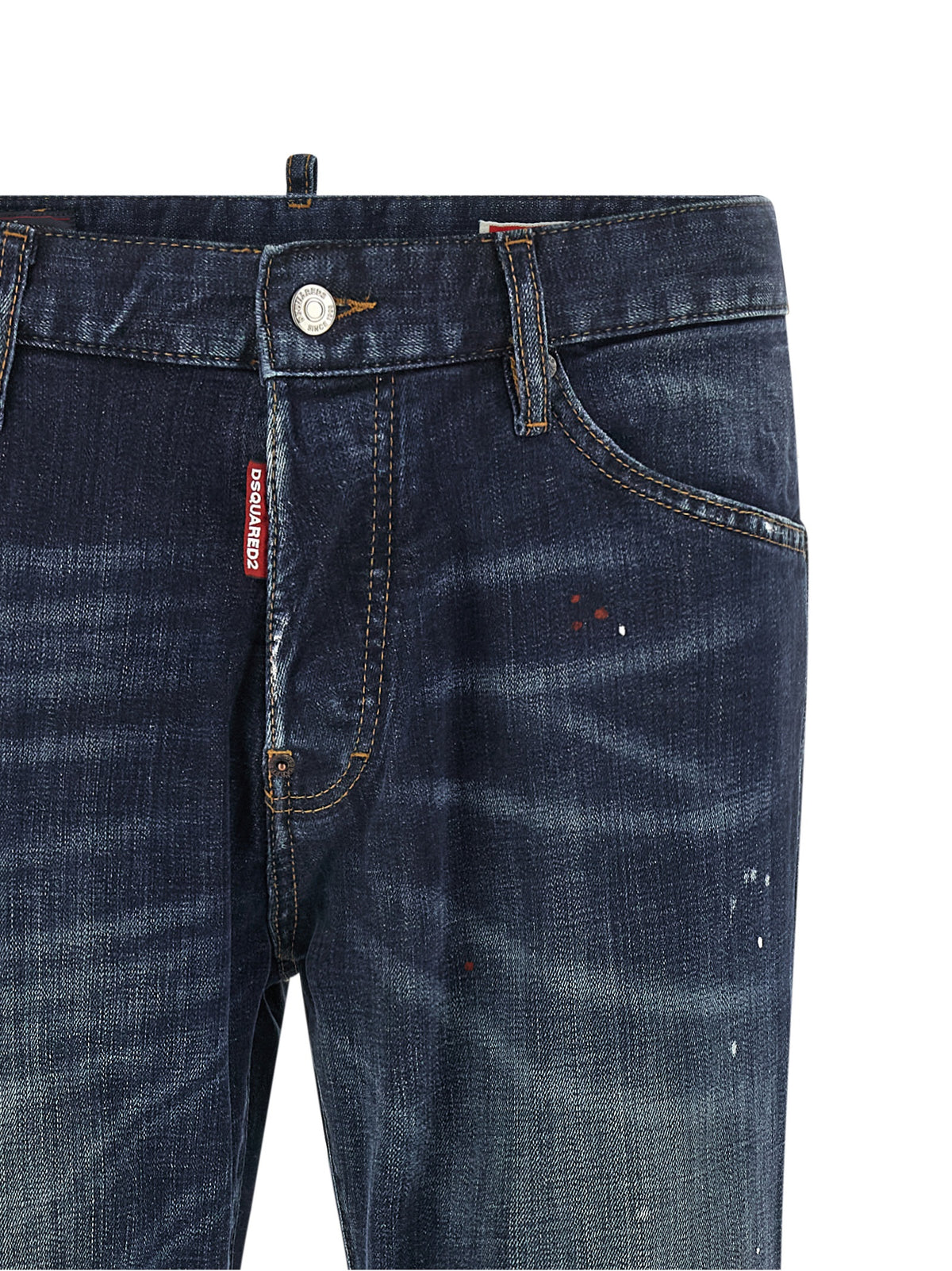 Jeans Droits en Coton Bleu Dsquared² Modèle Teddy