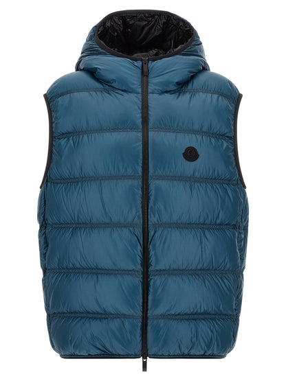Chaqueta Moncler de poliamida azul de largo completo