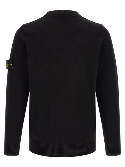 Cárdigan Stone Island de Lana Virgen Negro Suave y Cómodo