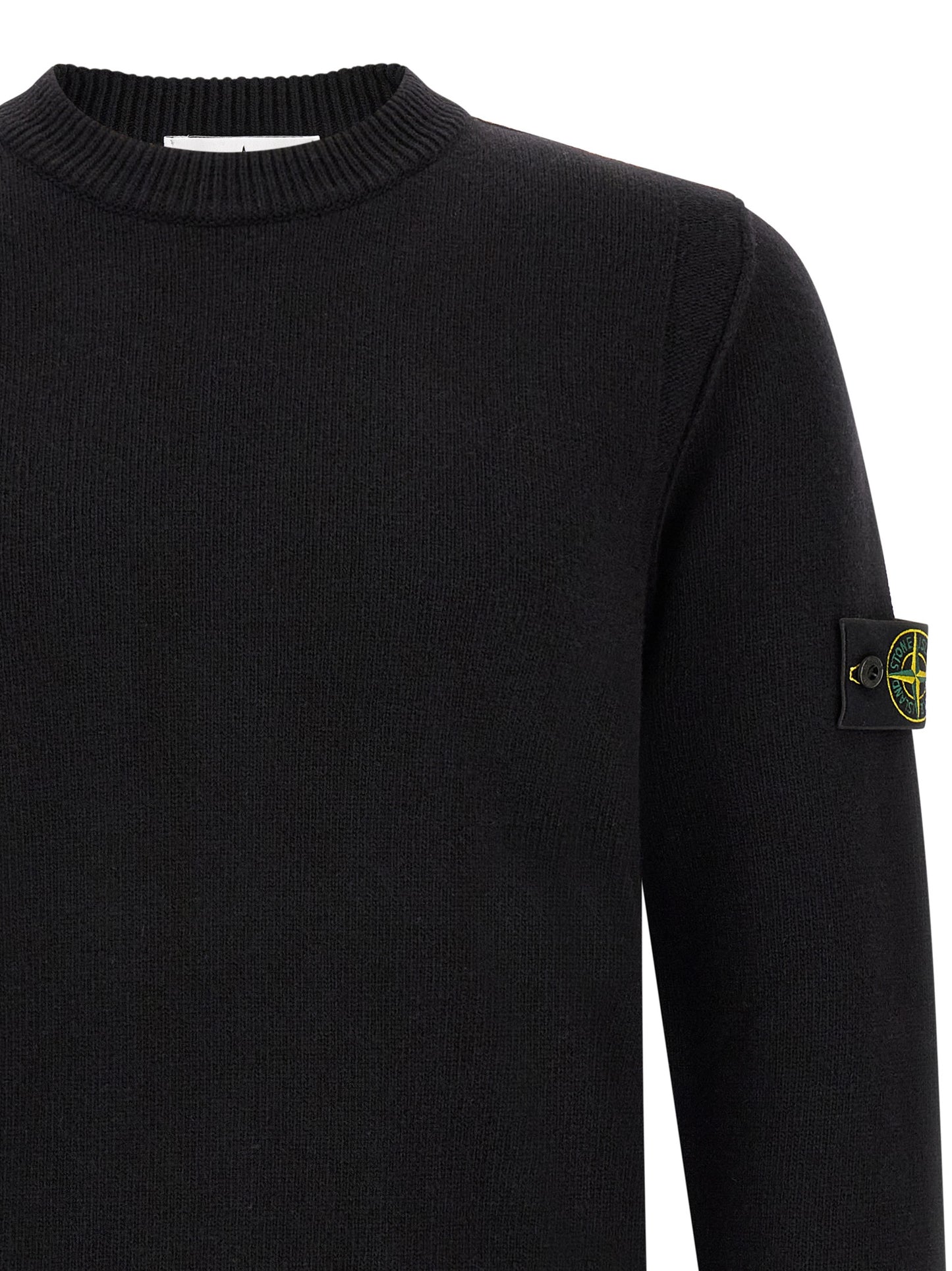 Cárdigan Stone Island de Lana Virgen Negro Suave y Cómodo