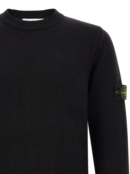 Cárdigan Stone Island de Lana Virgen Negro Suave y Cómodo