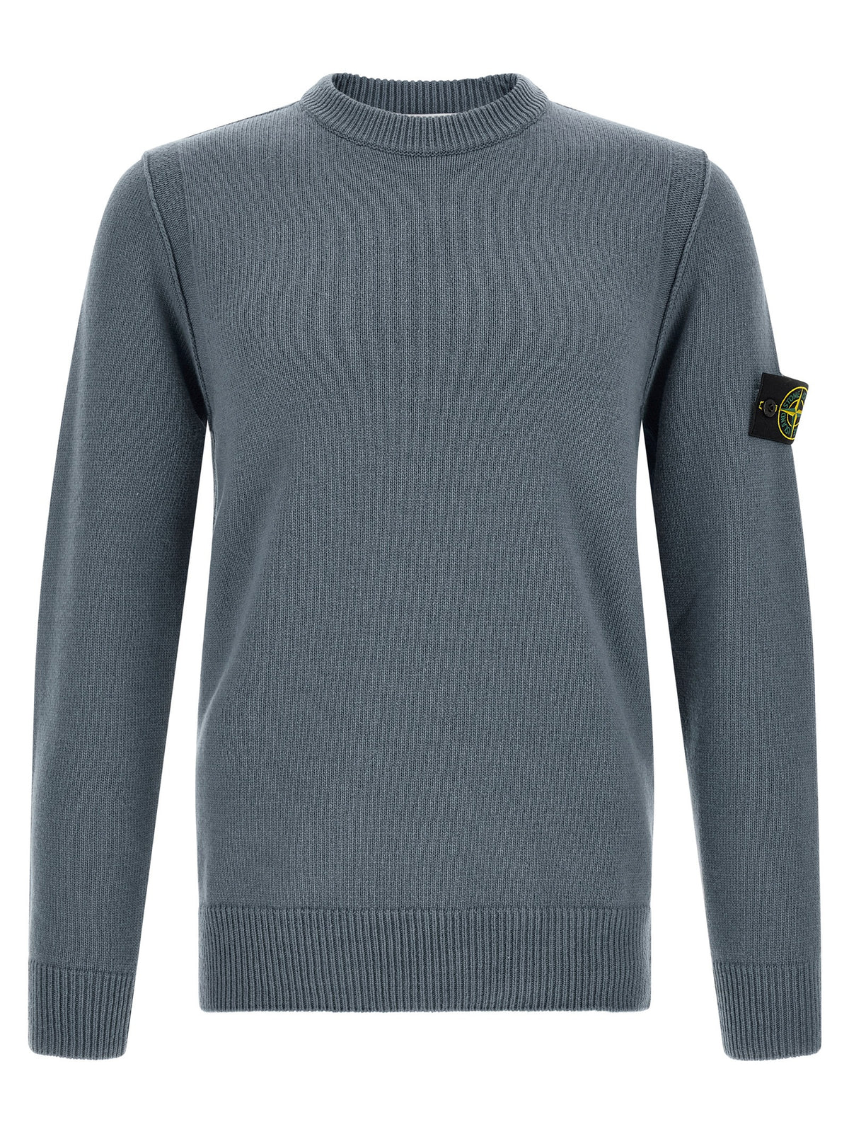 Cárdigan Stone Island De Lana Virgen Azul - Diseño Estructural