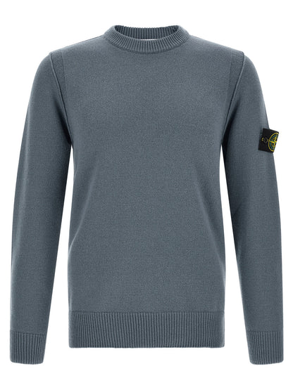 Cárdigan Stone Island De Lana Virgen Azul - Diseño Estructural