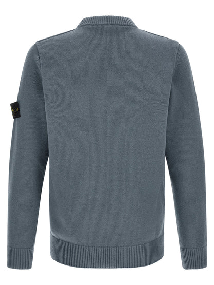 Cárdigan Stone Island De Lana Virgen Azul - Diseño Estructural