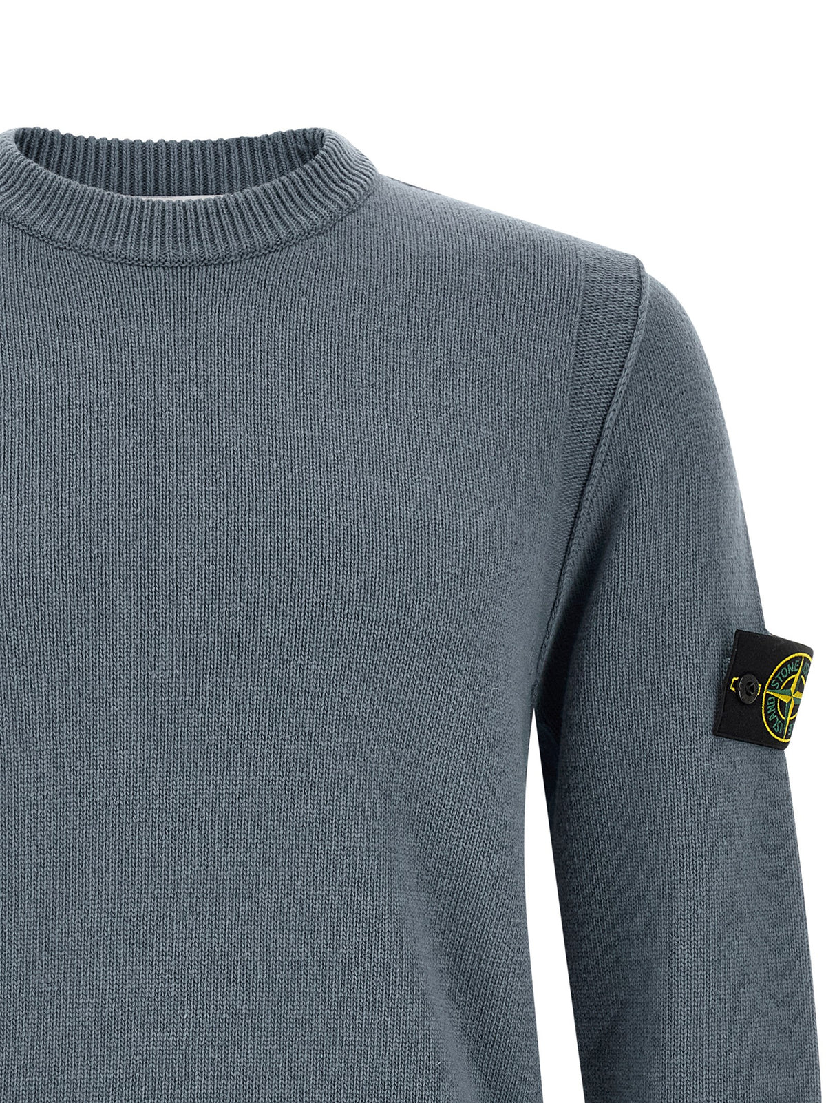 Cárdigan Stone Island De Lana Virgen Azul - Diseño Estructural