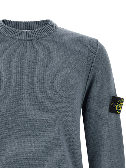 Cárdigan Stone Island De Lana Virgen Azul - Diseño Estructural