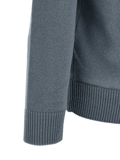 Cárdigan Stone Island De Lana Virgen Azul - Diseño Estructural
