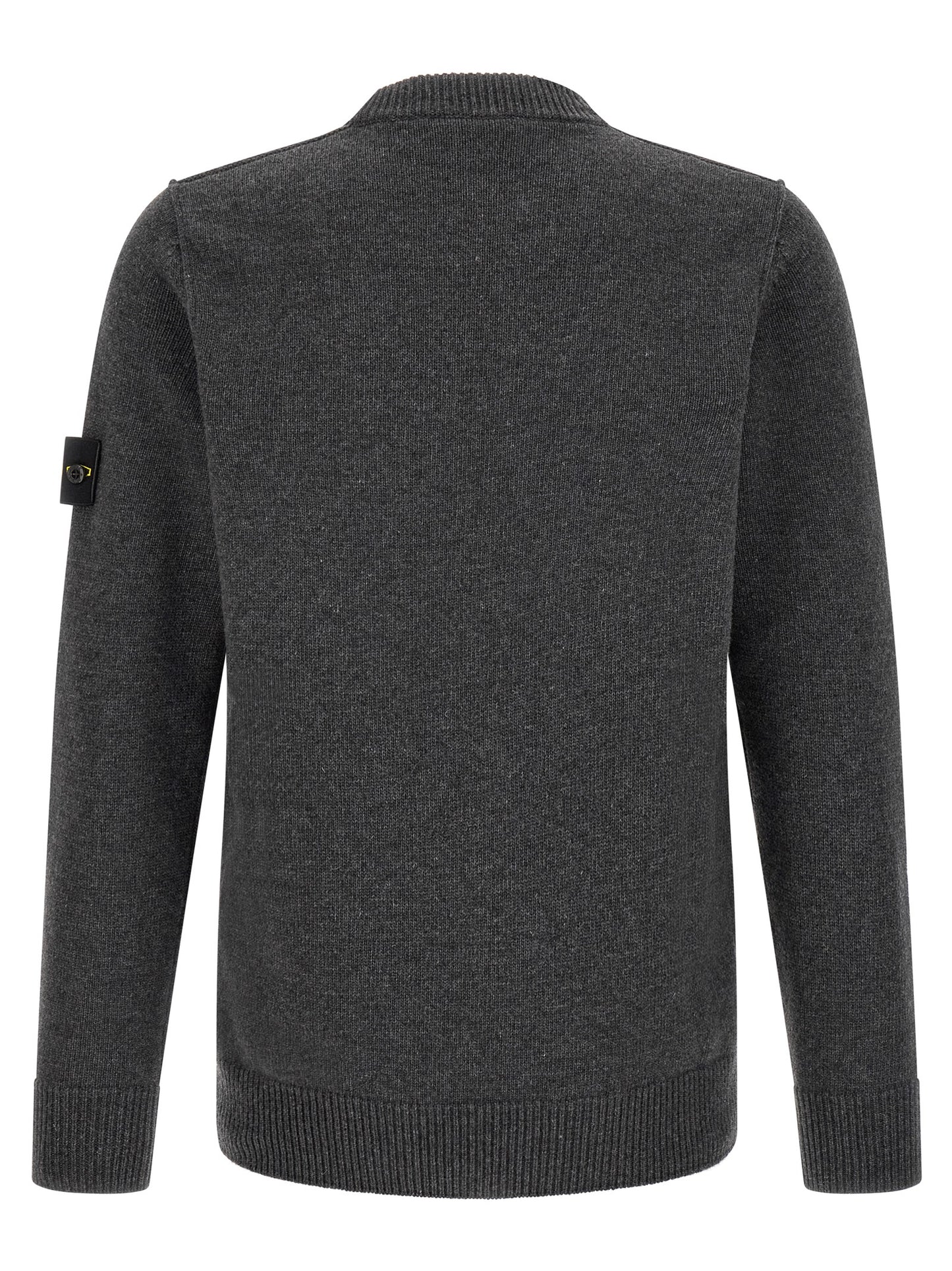 Cárdigan Stone Island Confeccionado en Lana Virgen Gris