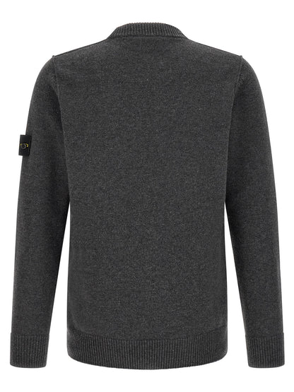Cárdigan Stone Island Confeccionado en Lana Virgen Gris