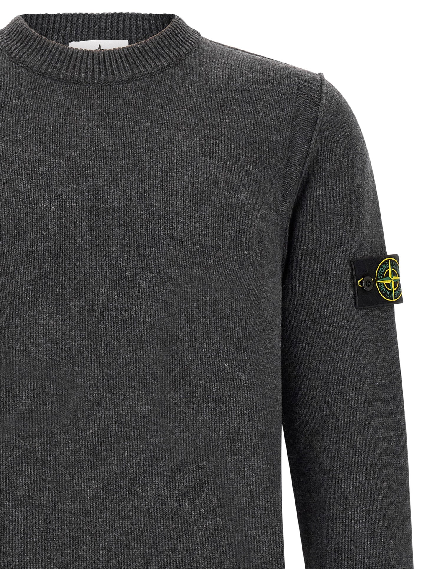 Cárdigan Stone Island Confeccionado en Lana Virgen Gris