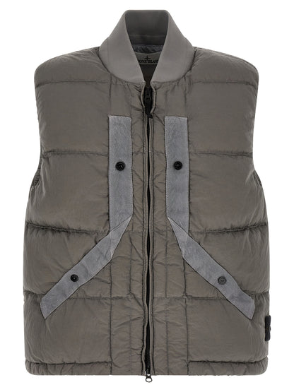 Chaleco Stone Island Sin Mangas Poliamida Gris Liso
