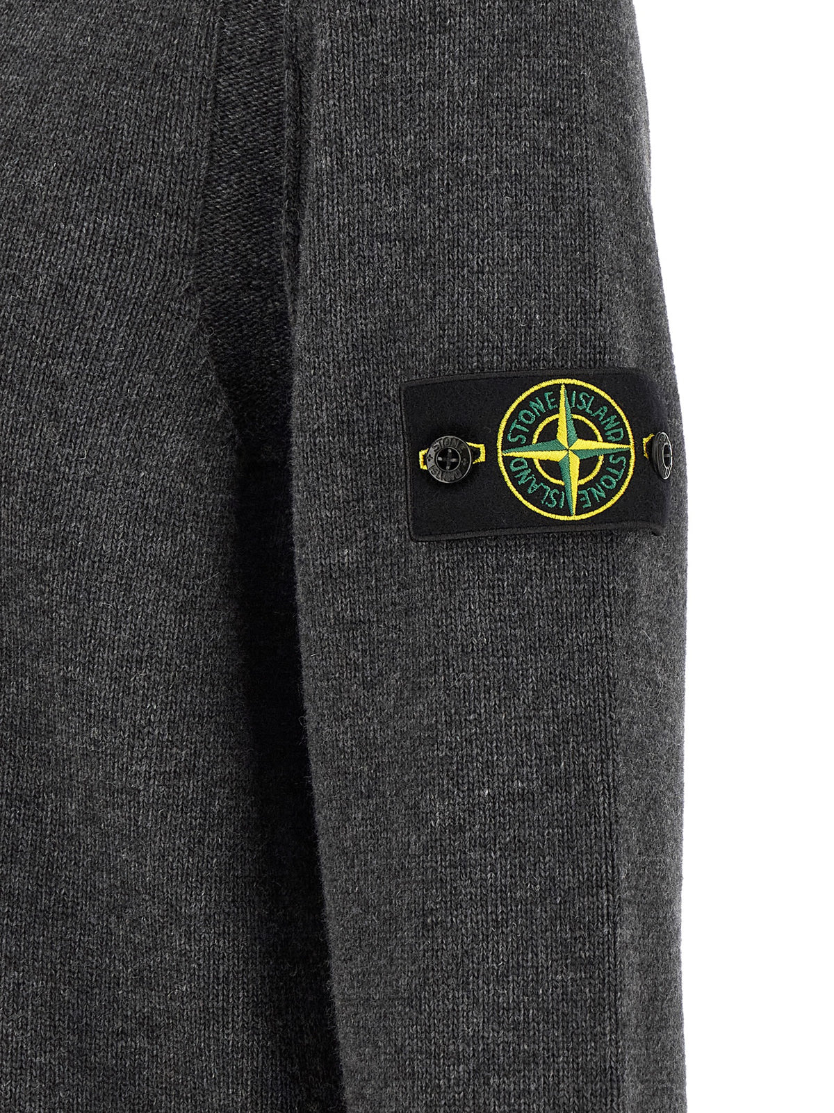 Cárdigan Stone Island Confeccionado en Lana Virgen Gris