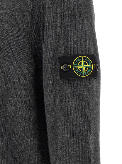 Cárdigan Stone Island Confeccionado en Lana Virgen Gris