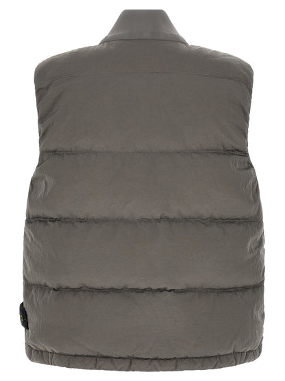 Chaleco Stone Island Sin Mangas Poliamida Gris Liso