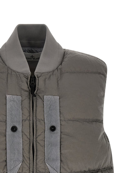 Chaleco Stone Island Sin Mangas Poliamida Gris Liso