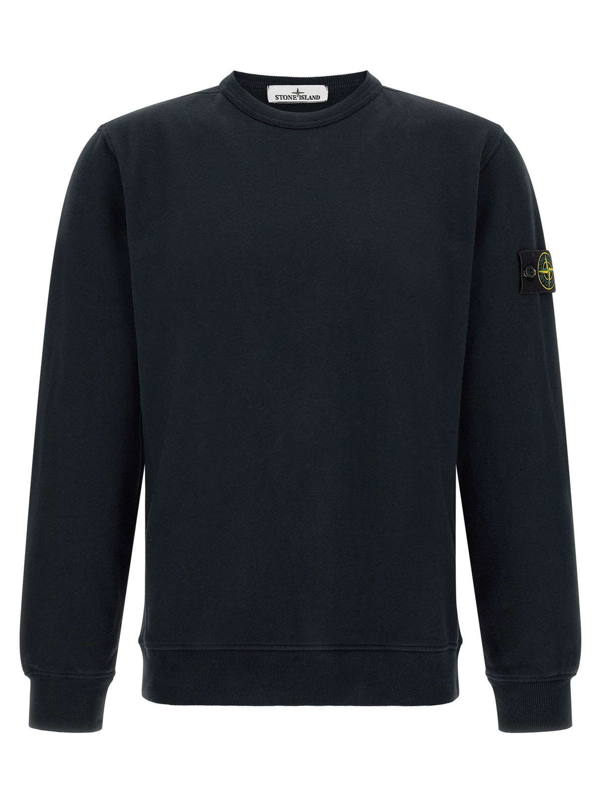 Sweat-shirt ras du cou en coton bleu Stone Island