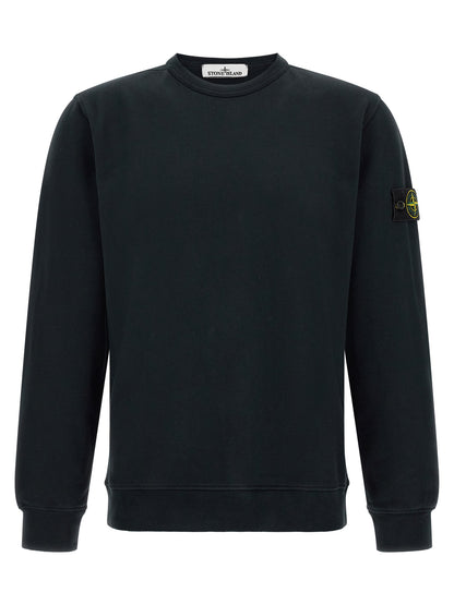 Sweat-shirt ras du cou en coton bleu Stone Island