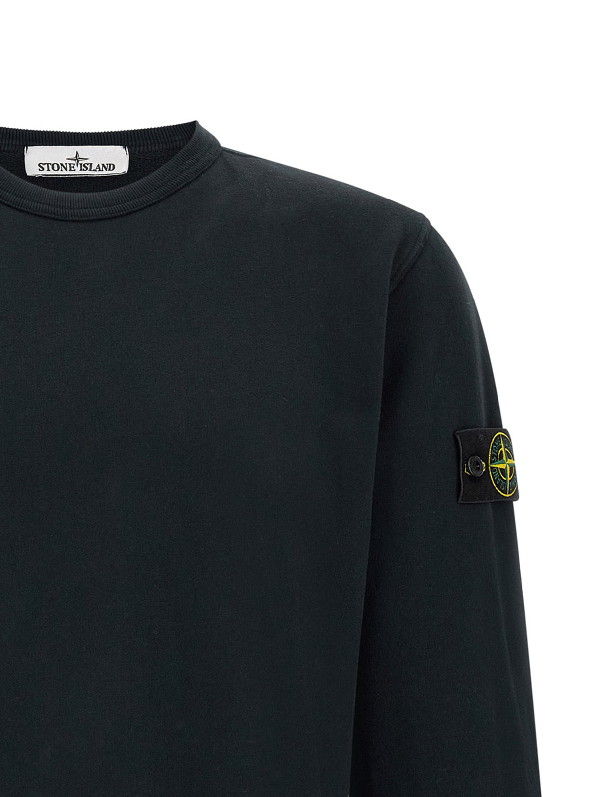 Sweat-shirt ras du cou en coton bleu Stone Island
