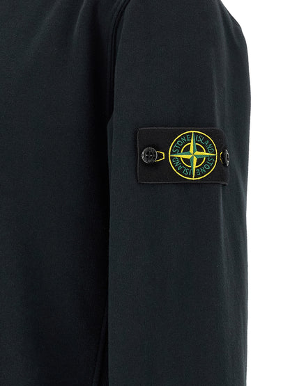 Sweat-shirt ras du cou en coton bleu Stone Island