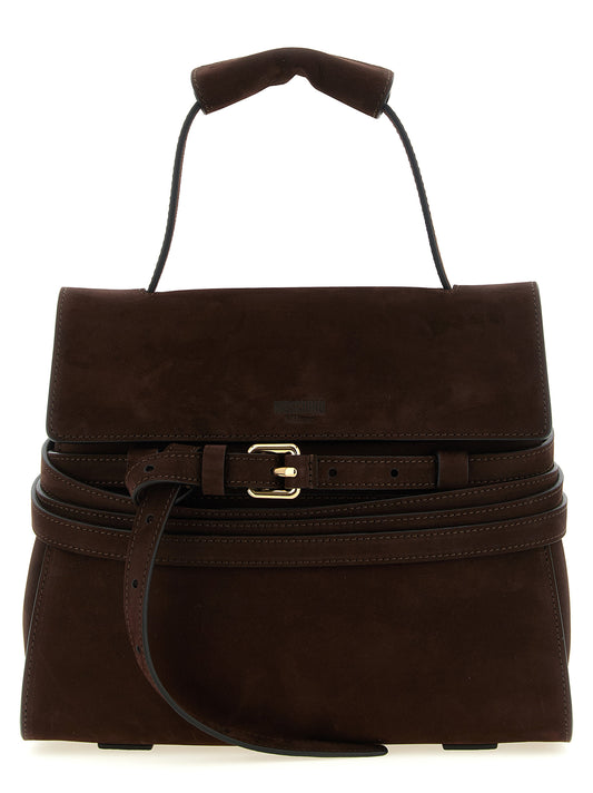 Bolso Moschino Con Correa En Piel De Vacuno Marrón