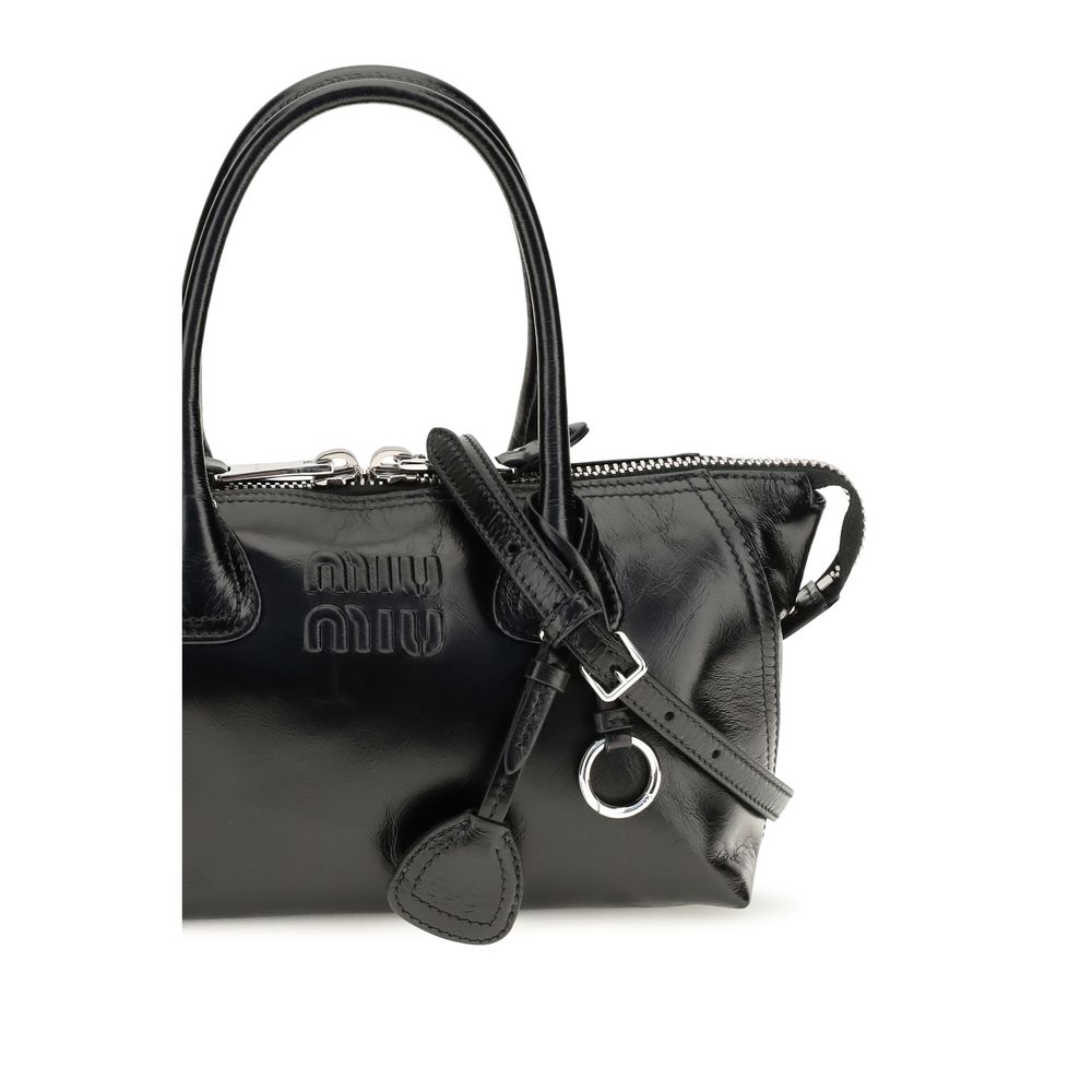 Bolso Miu Miu de piel de becerro negra Bos Taurus