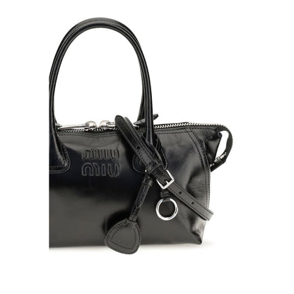 Bolso Miu Miu de piel de becerro negra Bos Taurus