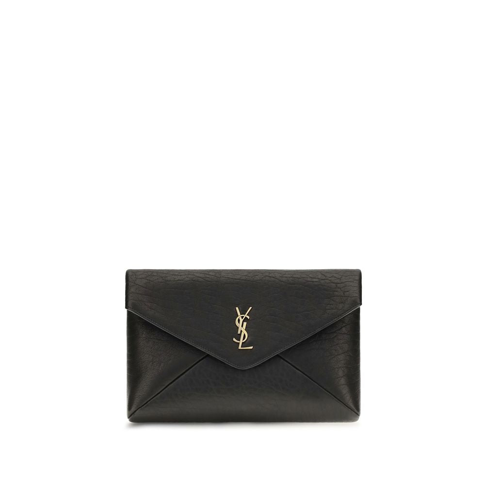 Cartera Saint Laurent negra de piel de cordero Ovis Aries Aries