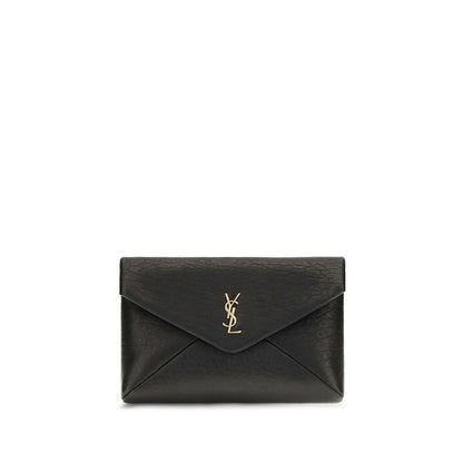 Cartera Saint Laurent negra de piel de cordero Ovis Aries Aries