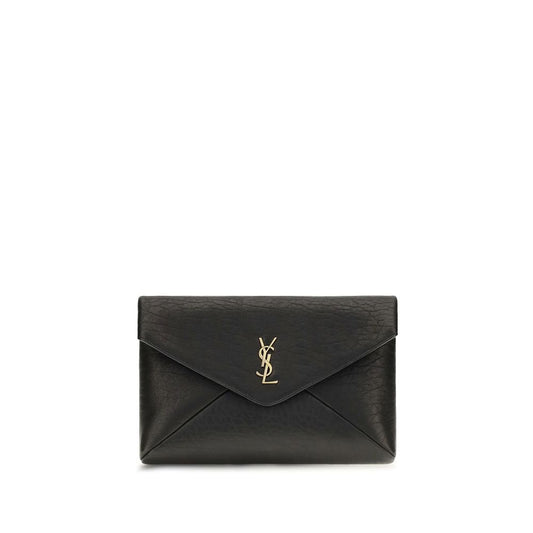Cartera Saint Laurent negra de piel de cordero Ovis Aries Aries