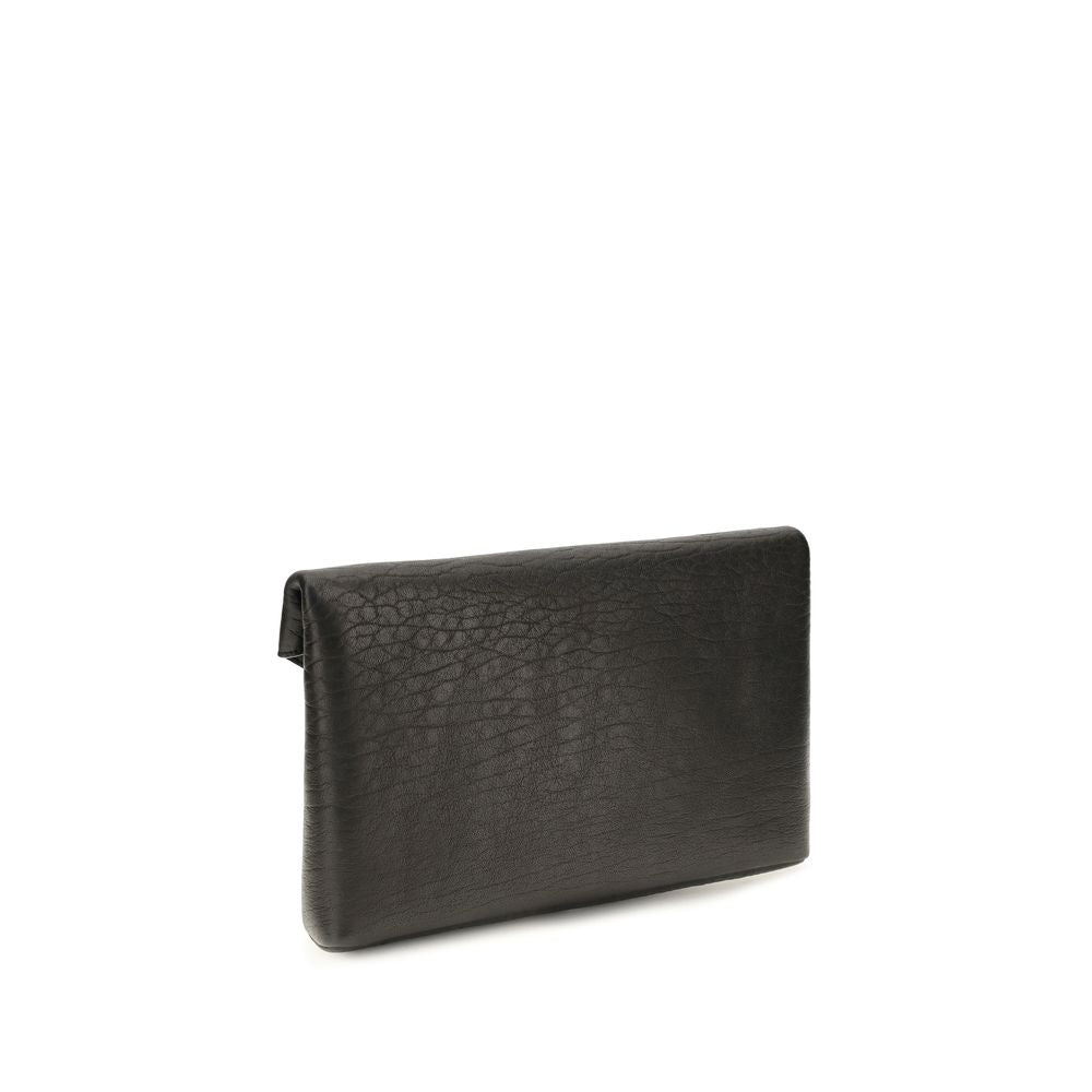 Cartera Saint Laurent negra de piel de cordero Ovis Aries Aries