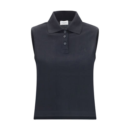Polo Saint Laurent negro de algodón reciclado