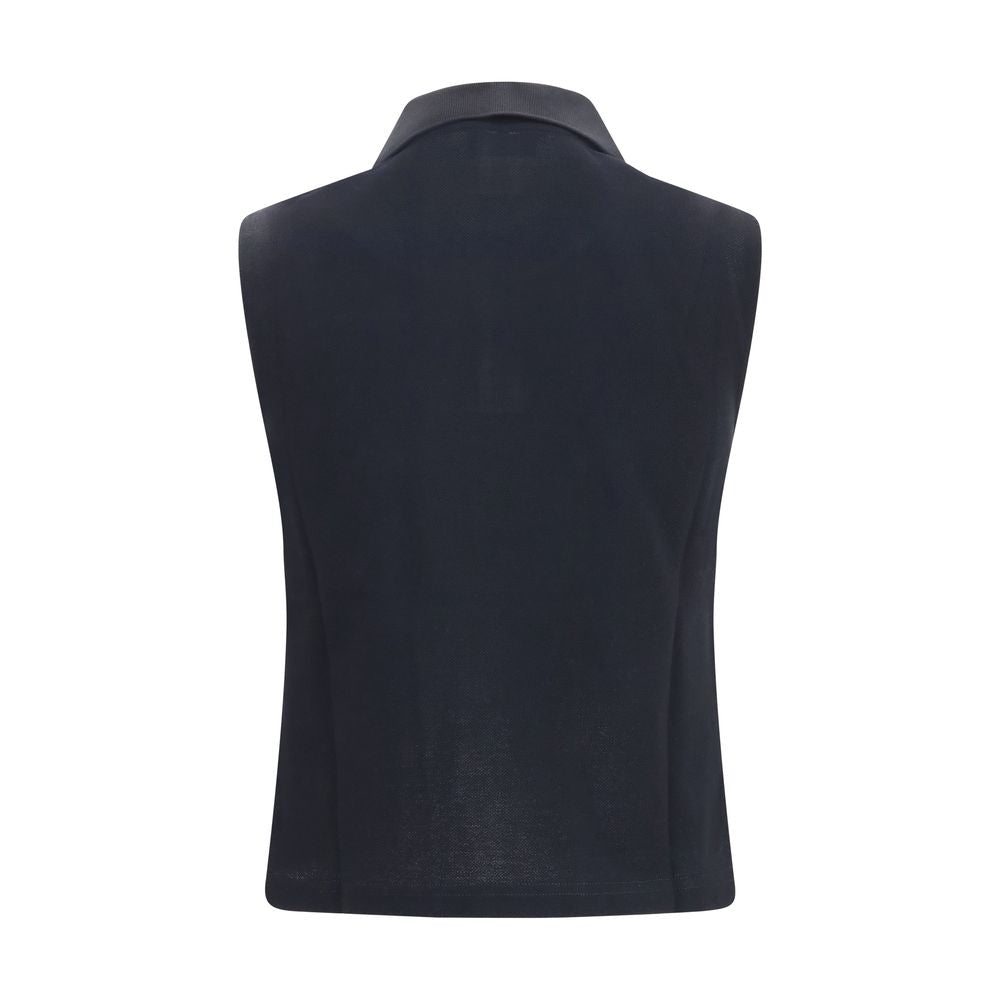 Polo Saint Laurent negro de algodón reciclado