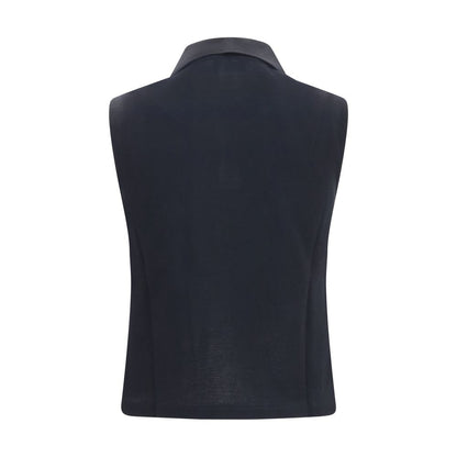 Polo Saint Laurent negro de algodón reciclado