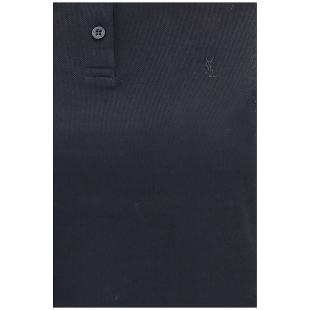 Polo Saint Laurent negro de algodón reciclado