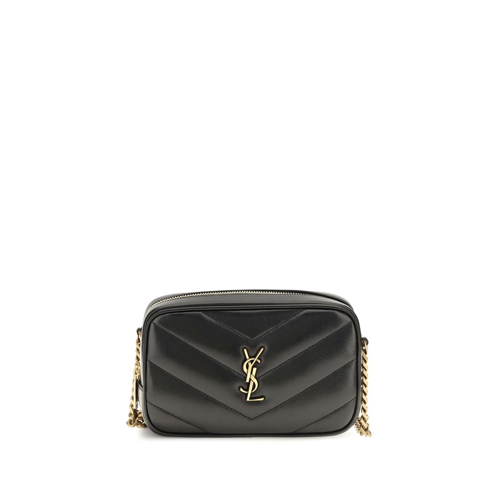 Sac porté épaule Saint Laurent en agneau noir Ovis Aries