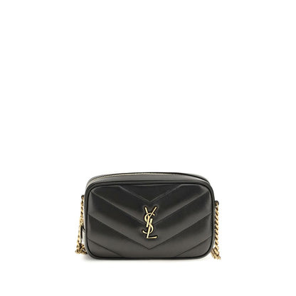 Sac porté épaule Saint Laurent en agneau noir Ovis Aries