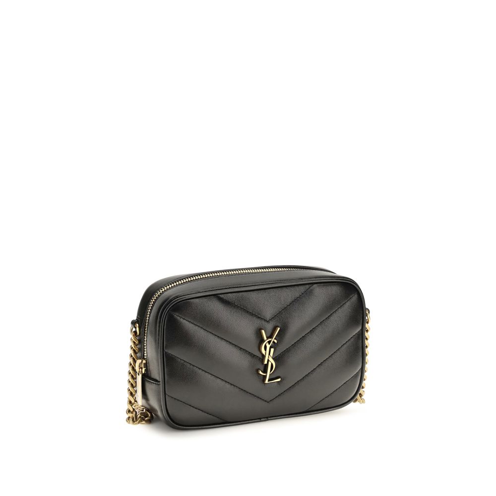 Sac porté épaule Saint Laurent en agneau noir Ovis Aries
